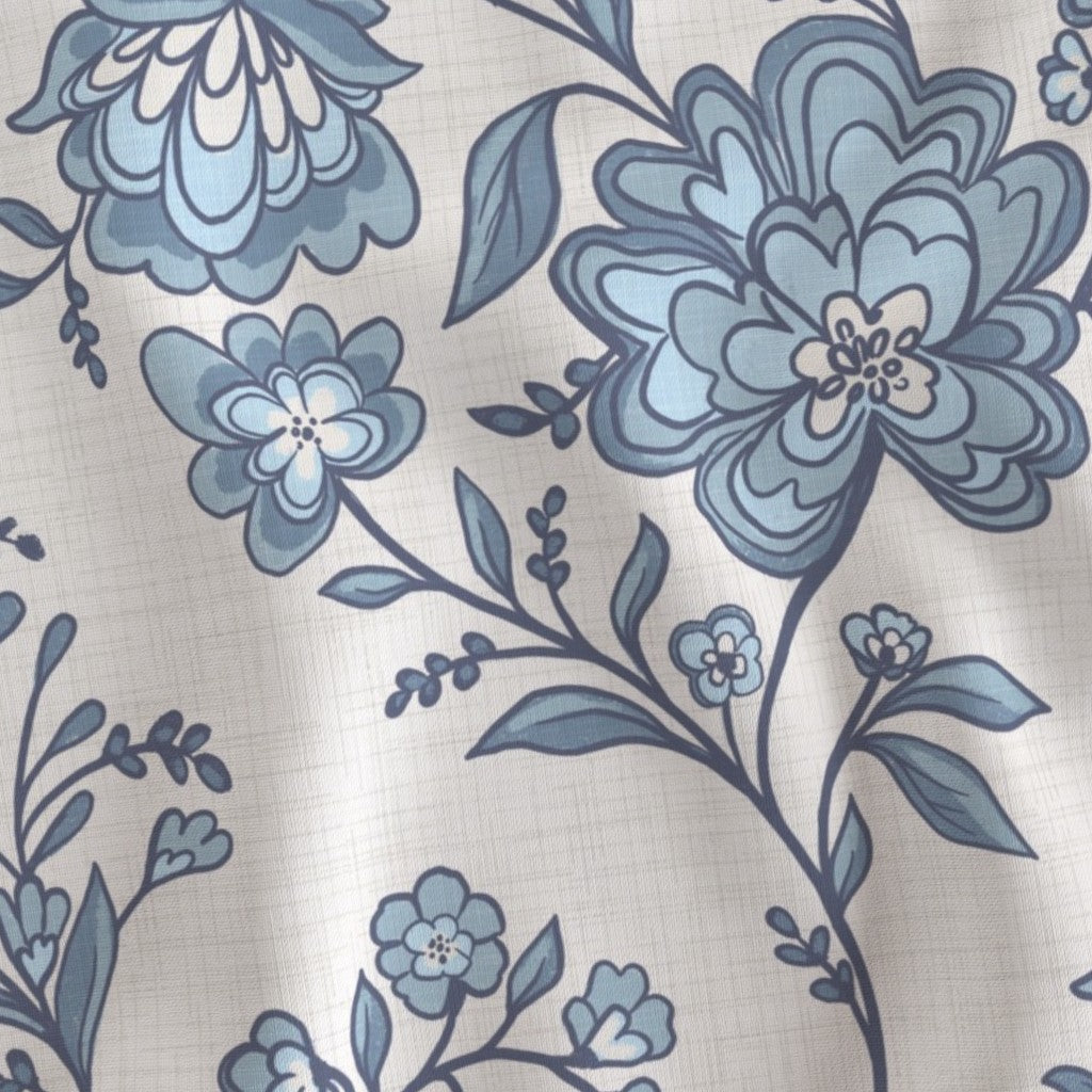 Blue and Cream Floral - Large