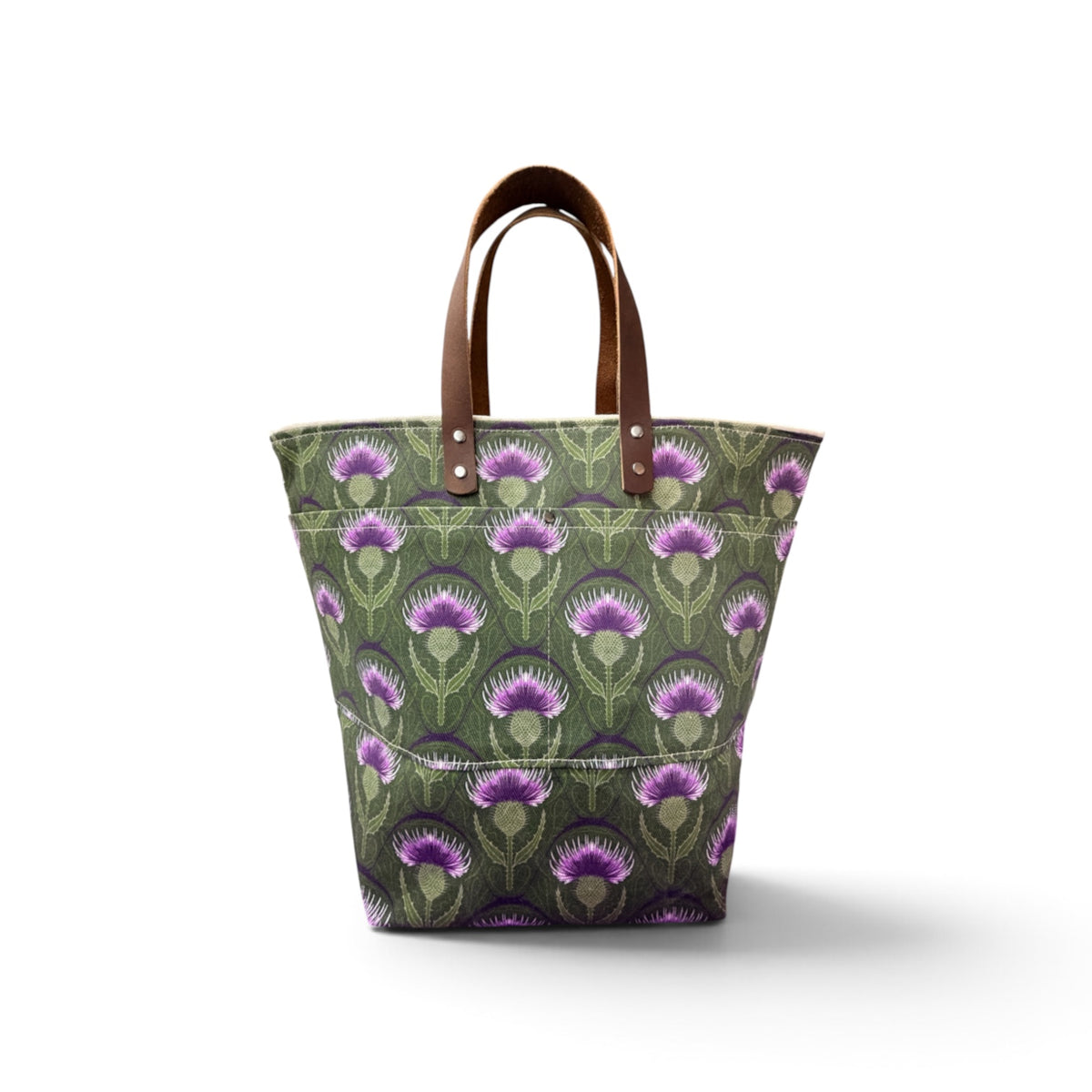 Art Nouveau Thistle-Medium-Green Background