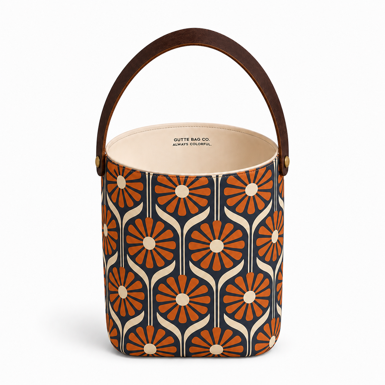 Gussie Sock-Retro Daisies-Orange