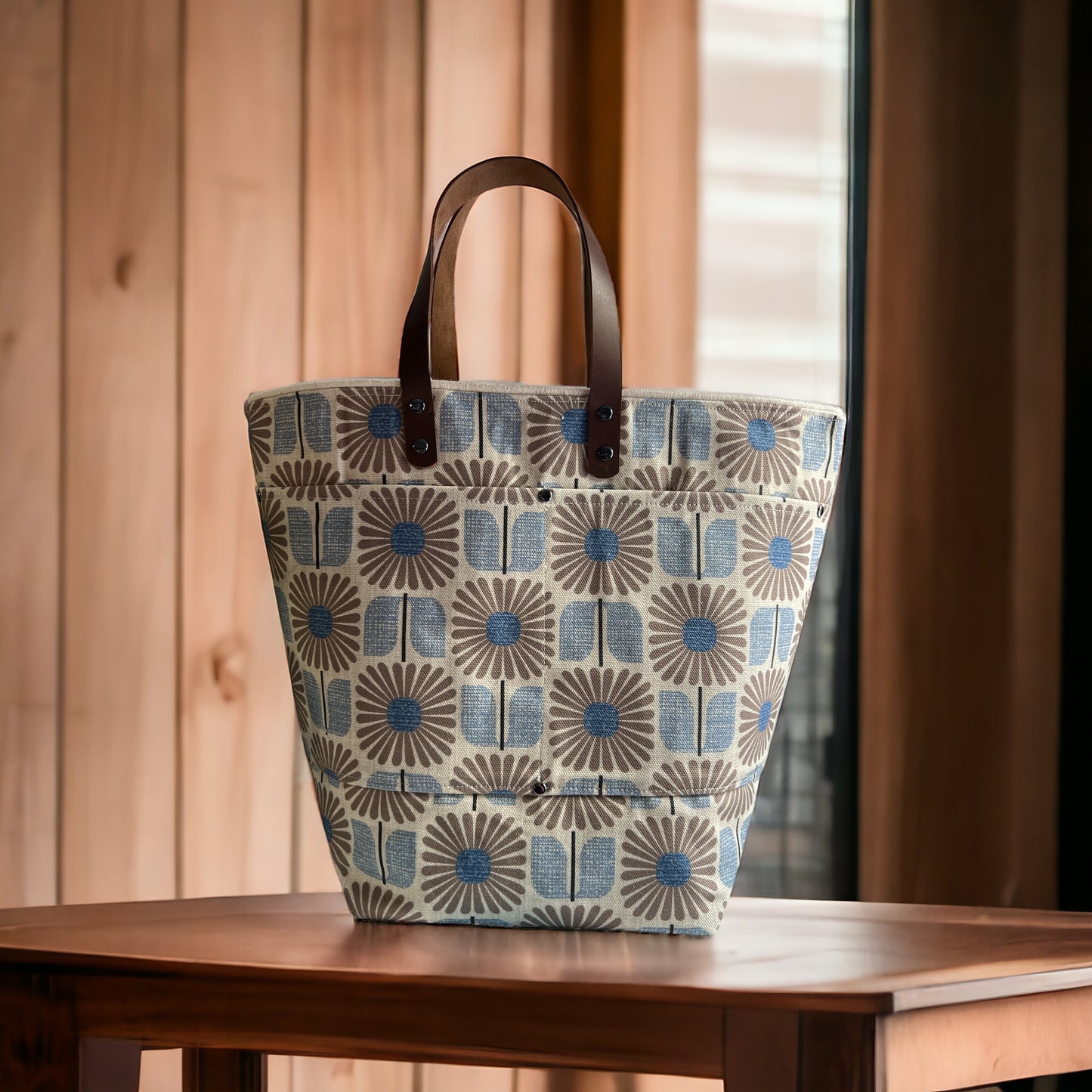 Blue and Tan Floral 521