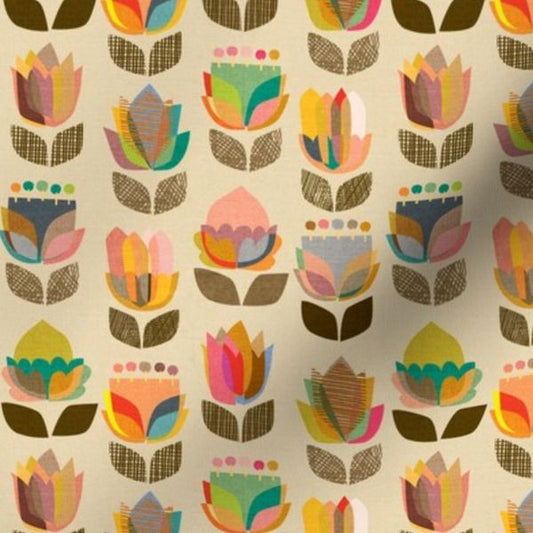 Mid-Century Flowers-Directional Kaleidoscope-10142102