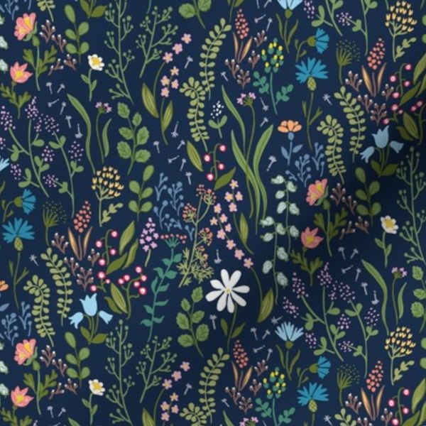 Wild Grasses - Navy Small