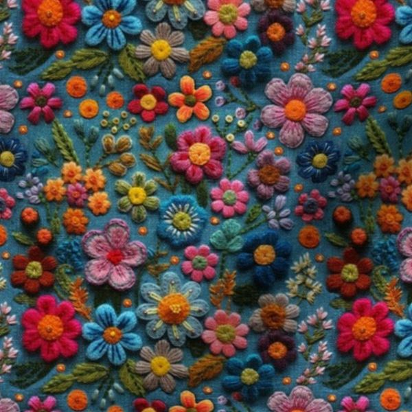 Felt Flower Stitched Embroidery