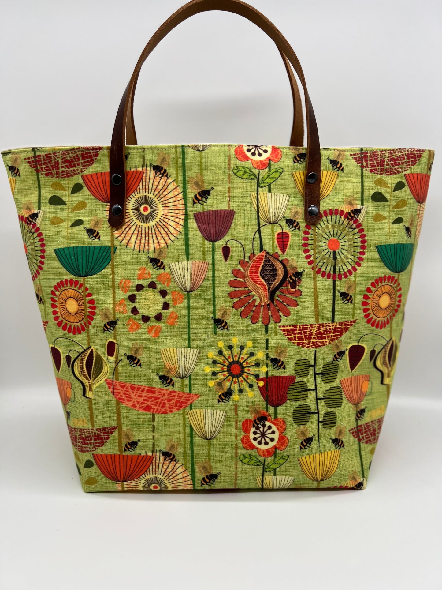 Gussie Tall Tote-Bees and Flowers