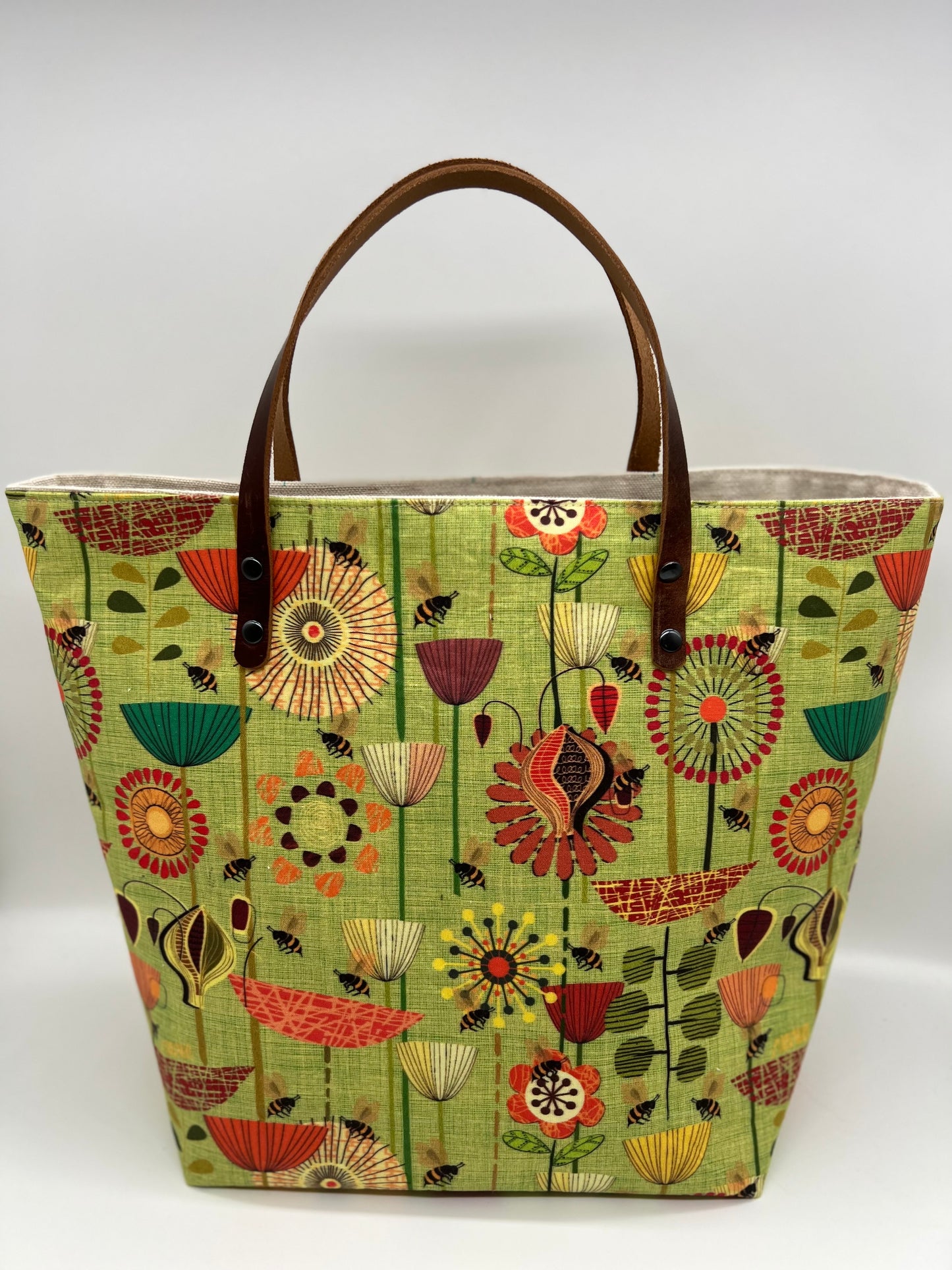 Gussie Tall Tote-Bees and Flowers