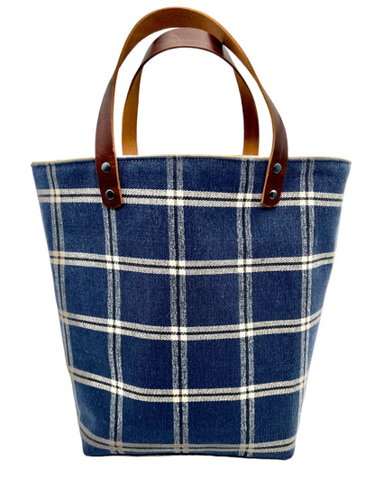 Gussie-Navy and Tan Plaid