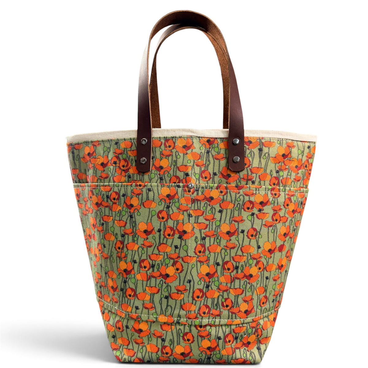 Orange Poppy Repeat - Moss/Small