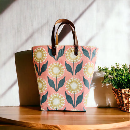 Bold Geometric Zennia Flower - Pink & Gray