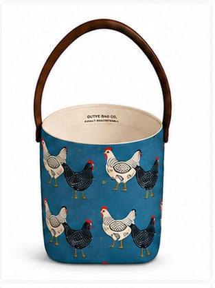 Gussie Sock-Farmhouse Chickens-Blue